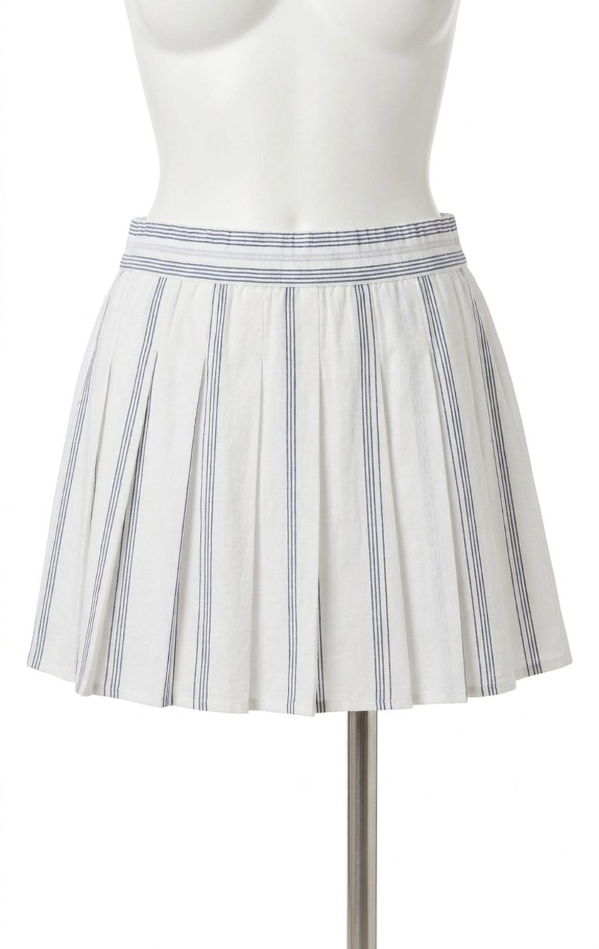 NEW Z SUPPLY women's wedge pleated skirt in white